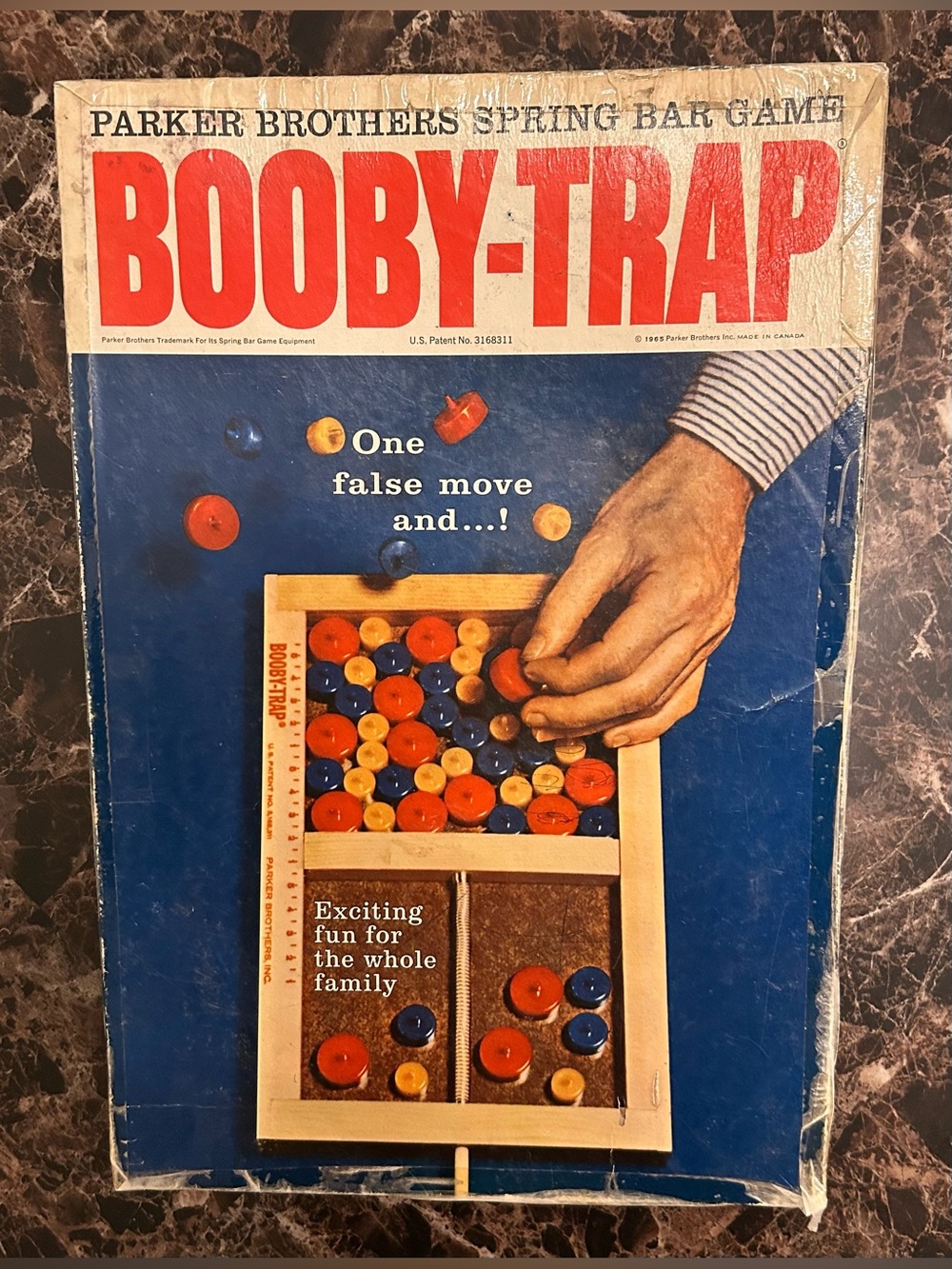 Vintage Booby Trap Wooden Spring Board Game Parker Brothers